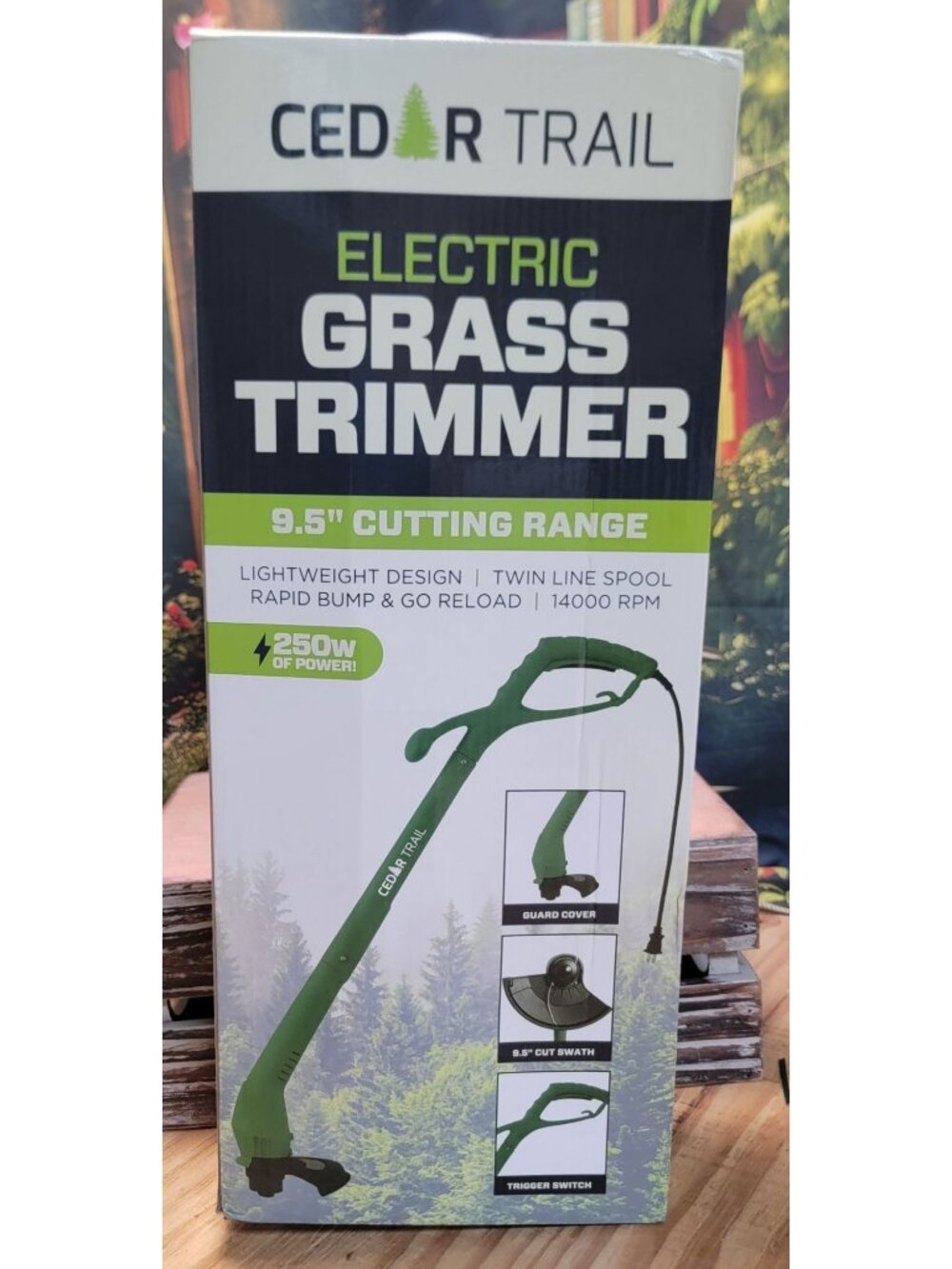 Cedar Trail Electric Grass Trimmer 9.5" Cutting Range 250W Lightweight